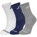 BABOLAT PACK 3 PAIRES SOCKS White/Estate Blue/Grey